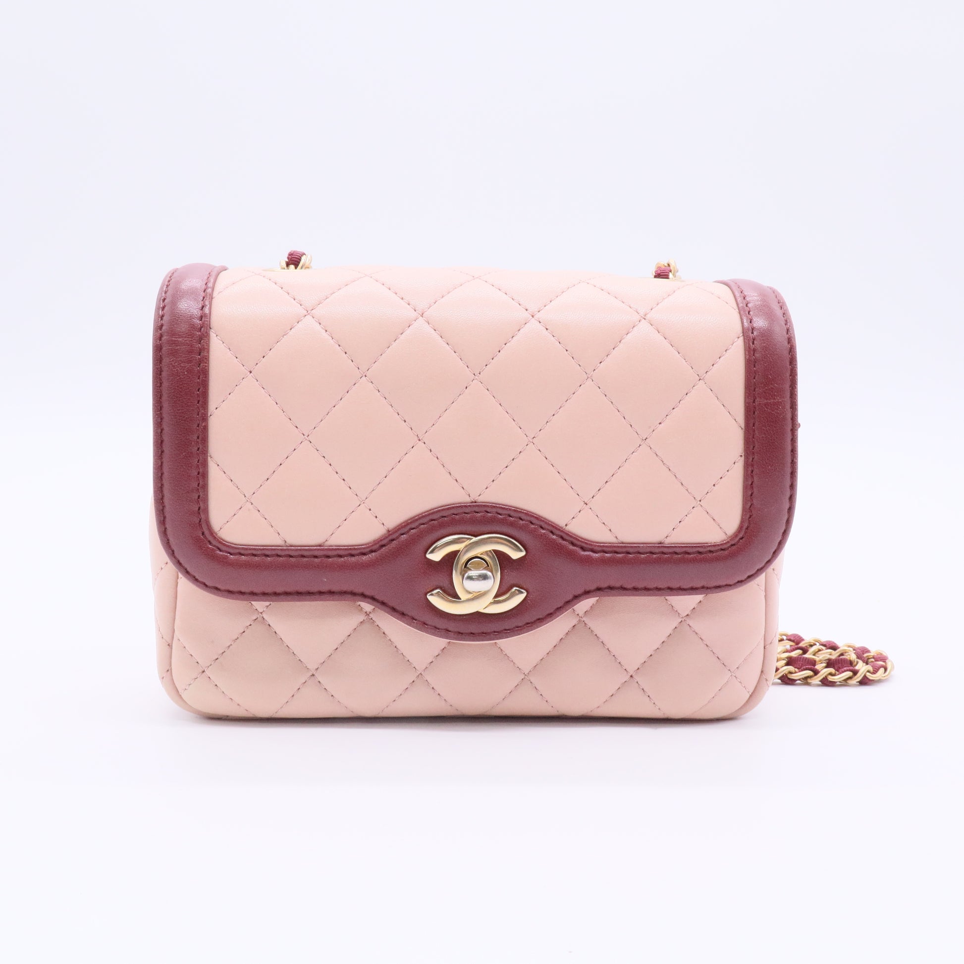 Two Tone Flap Bag Quilted Lambskin Mini Twins