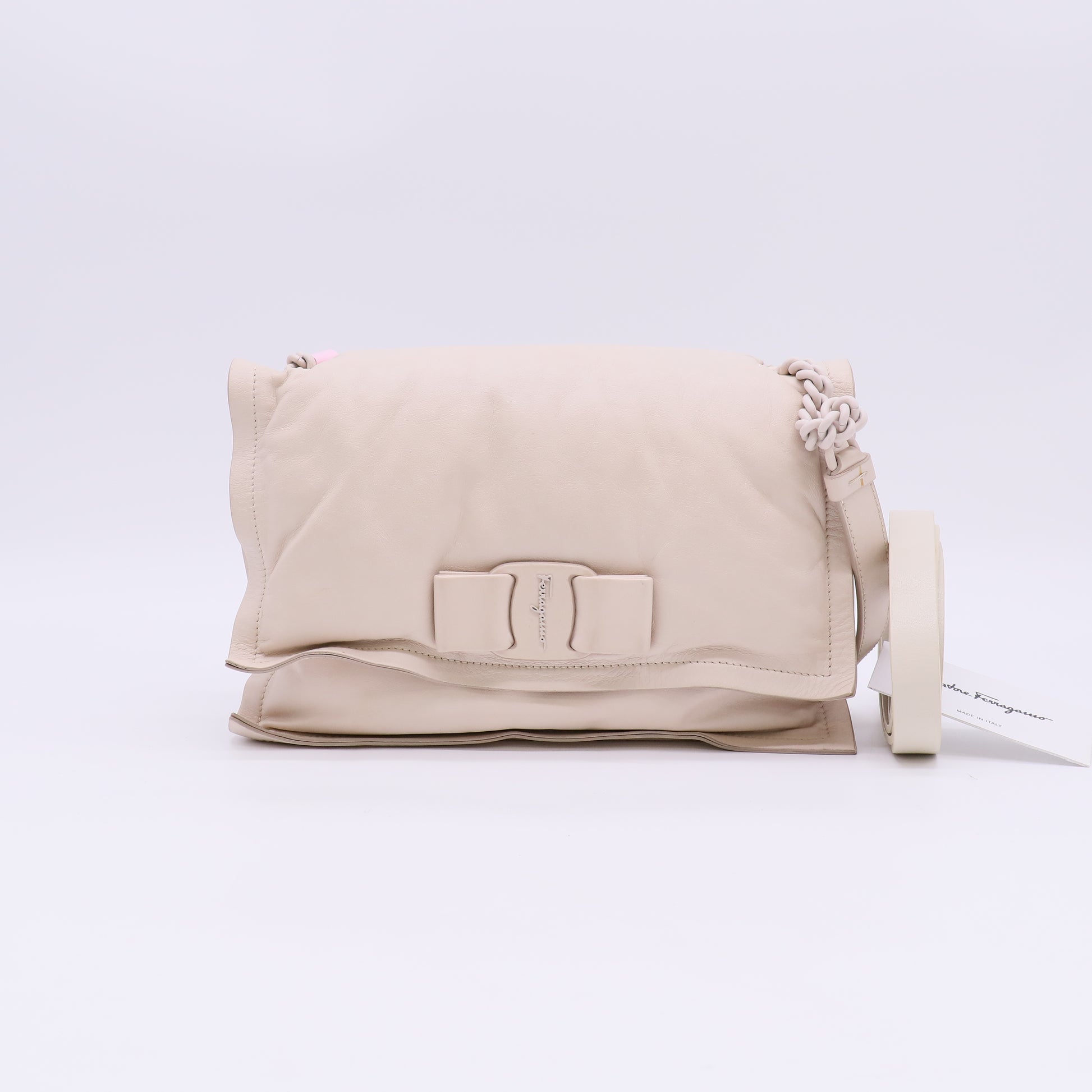 Salvatore Ferragamo Viva Bow Medium Padded Leather Shoulder Bag Twins LDJ5657