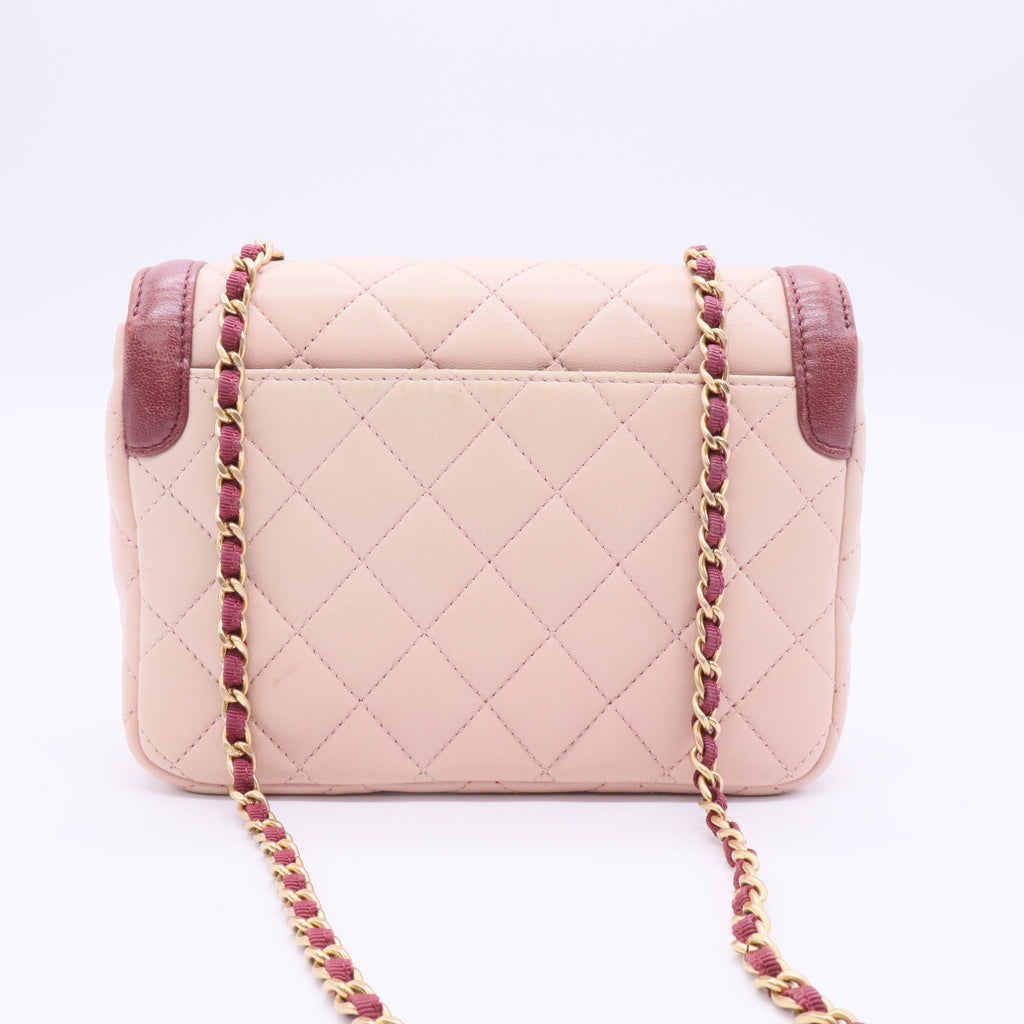 Two Tone Flap Bag Quilted Lambskin Mini Twins
