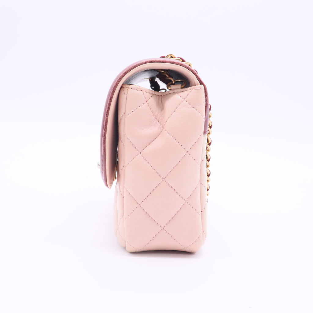 Two Tone Flap Bag Quilted Lambskin Mini Twins
