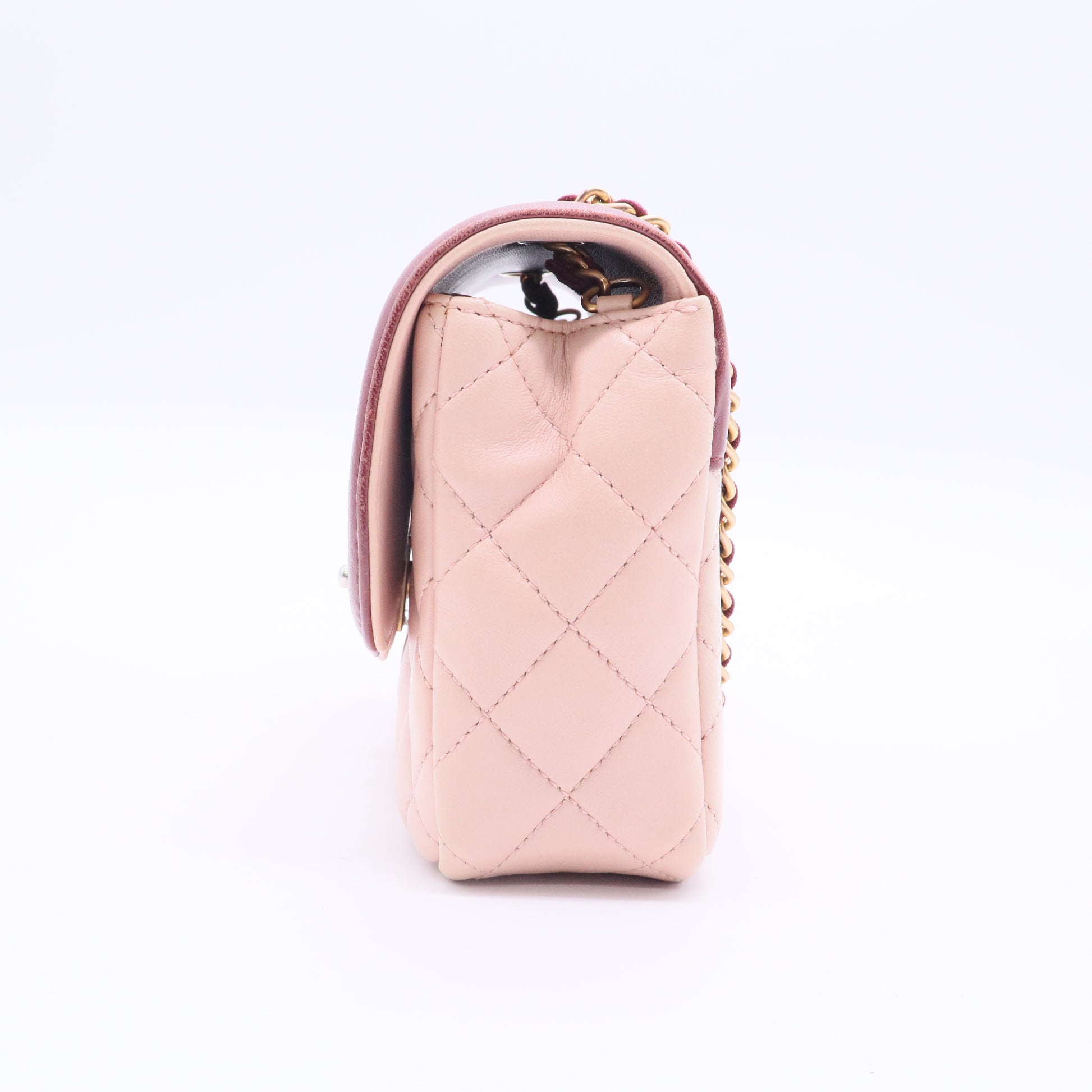Two Tone Flap Bag Quilted Lambskin Mini Twins
