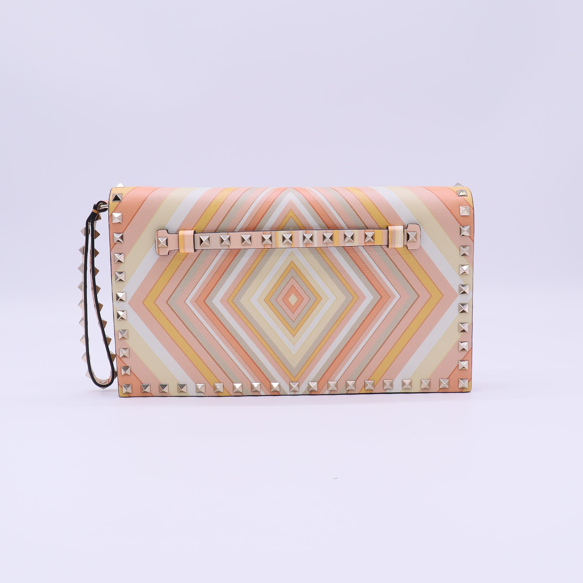 Valentino Garavani Rockstud Chevron Flap Clutch W21764