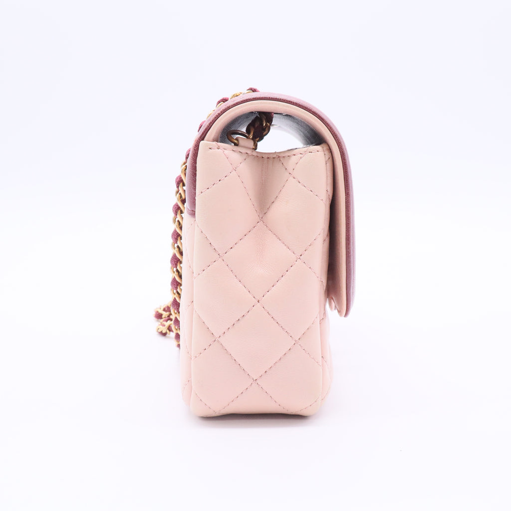 Two Tone Flap Bag Quilted Lambskin Mini Twins