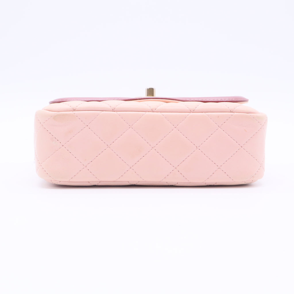 Two Tone Flap Bag Quilted Lambskin Mini Twins
