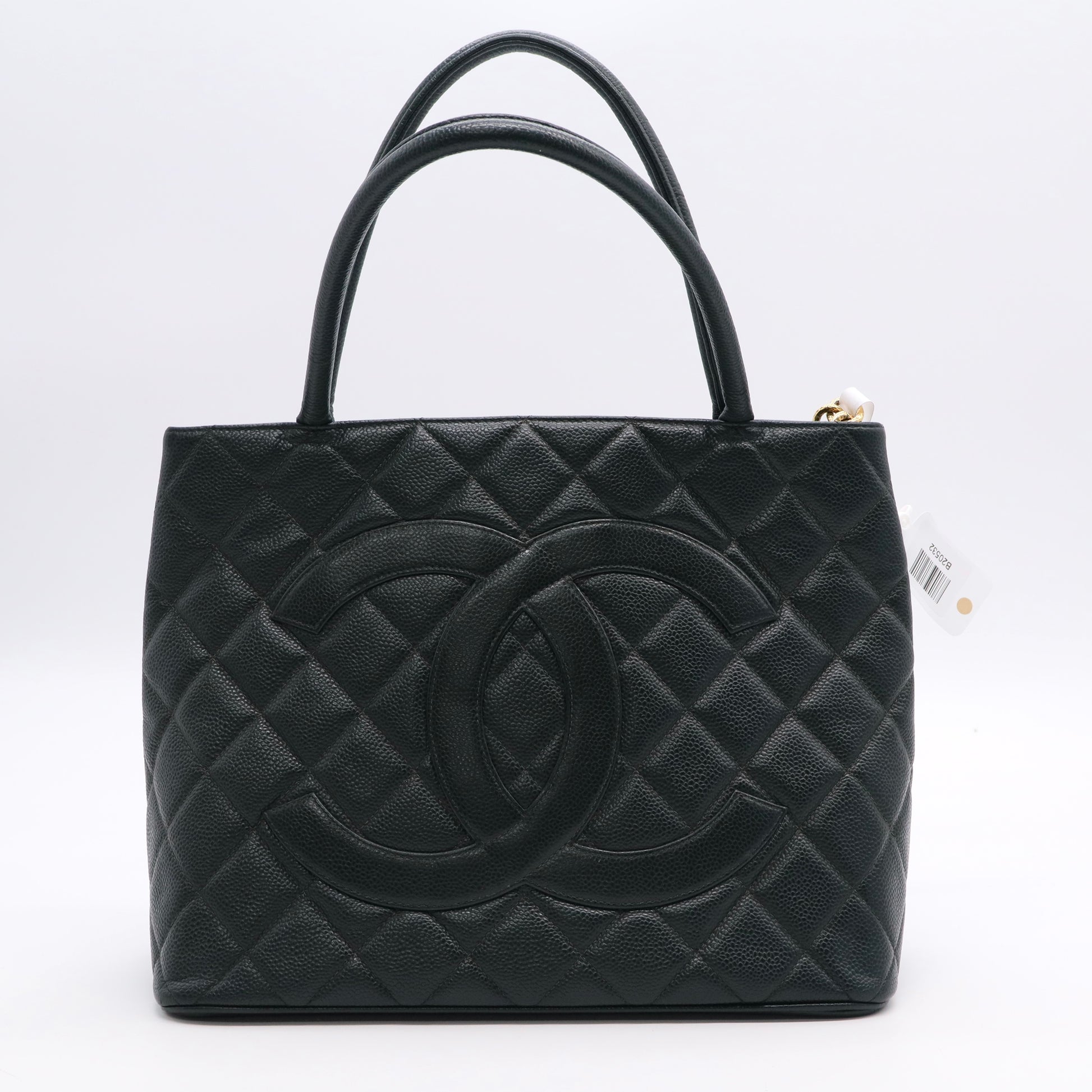 Chanel Medallion Tote Quilted Caviar Twins B20532