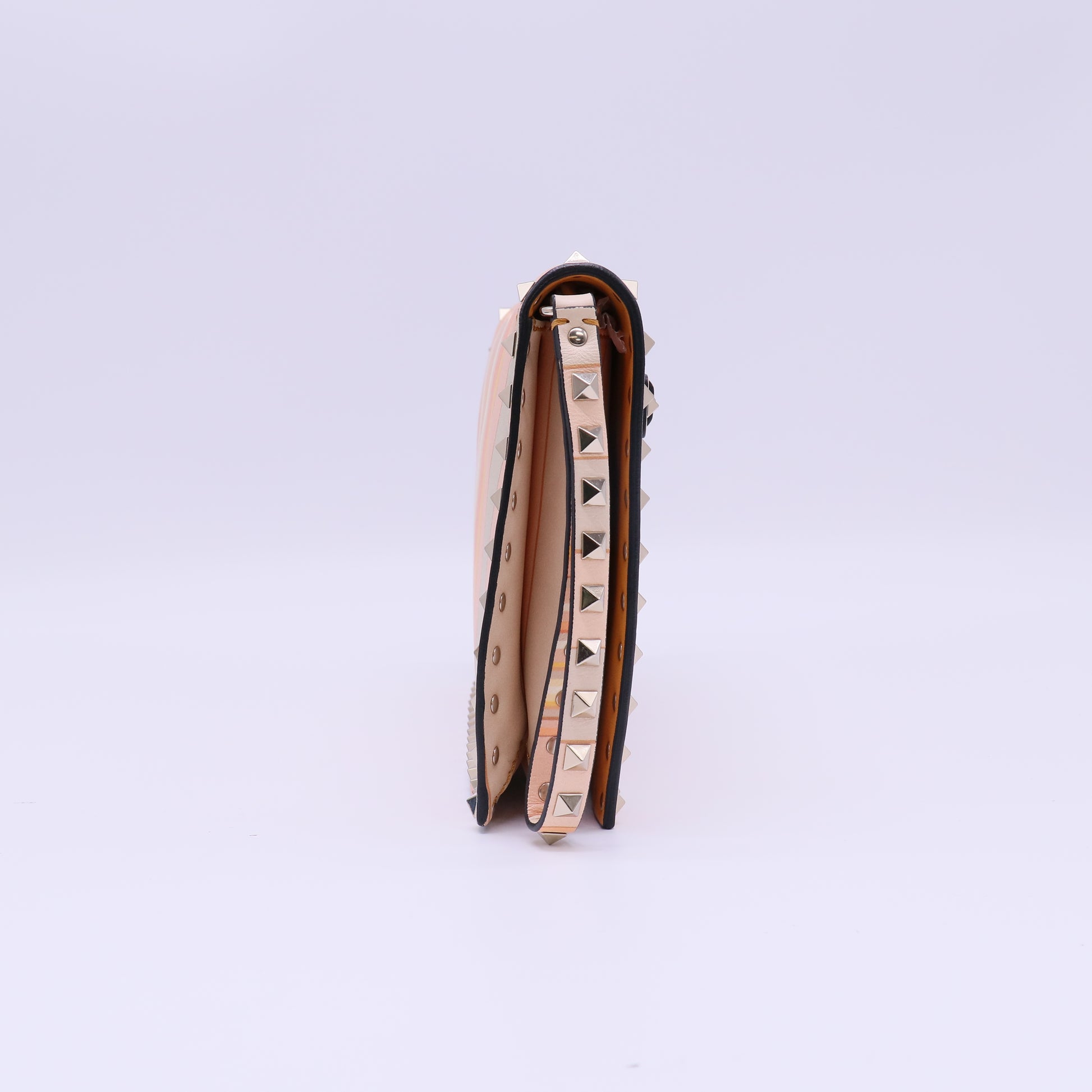 Valentino Garavani Rockstud Chevron Flap Clutch W21764