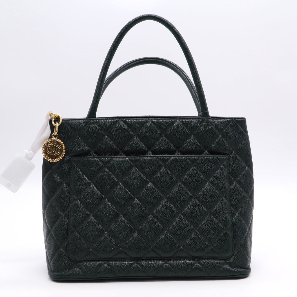 Chanel Medallion Tote Quilted Caviar Twins B20532