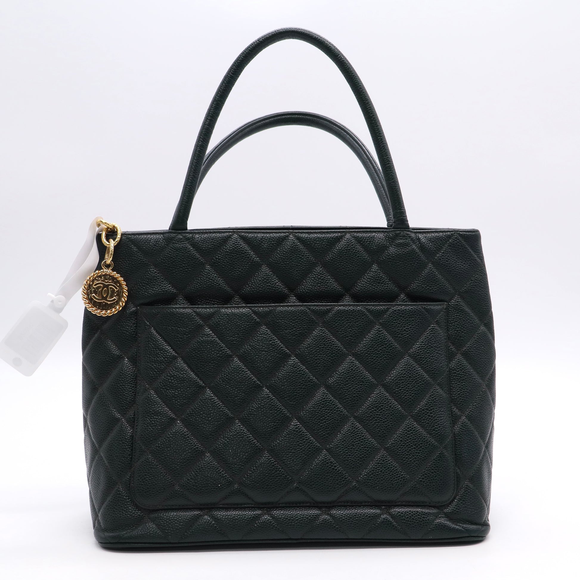 Chanel Medallion Tote Quilted Caviar Twins B20532