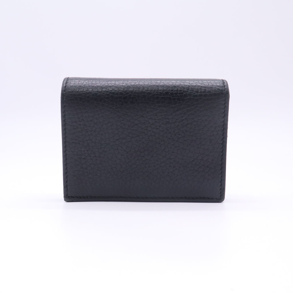 Black Leather Card Case Wallet Twins W22725
