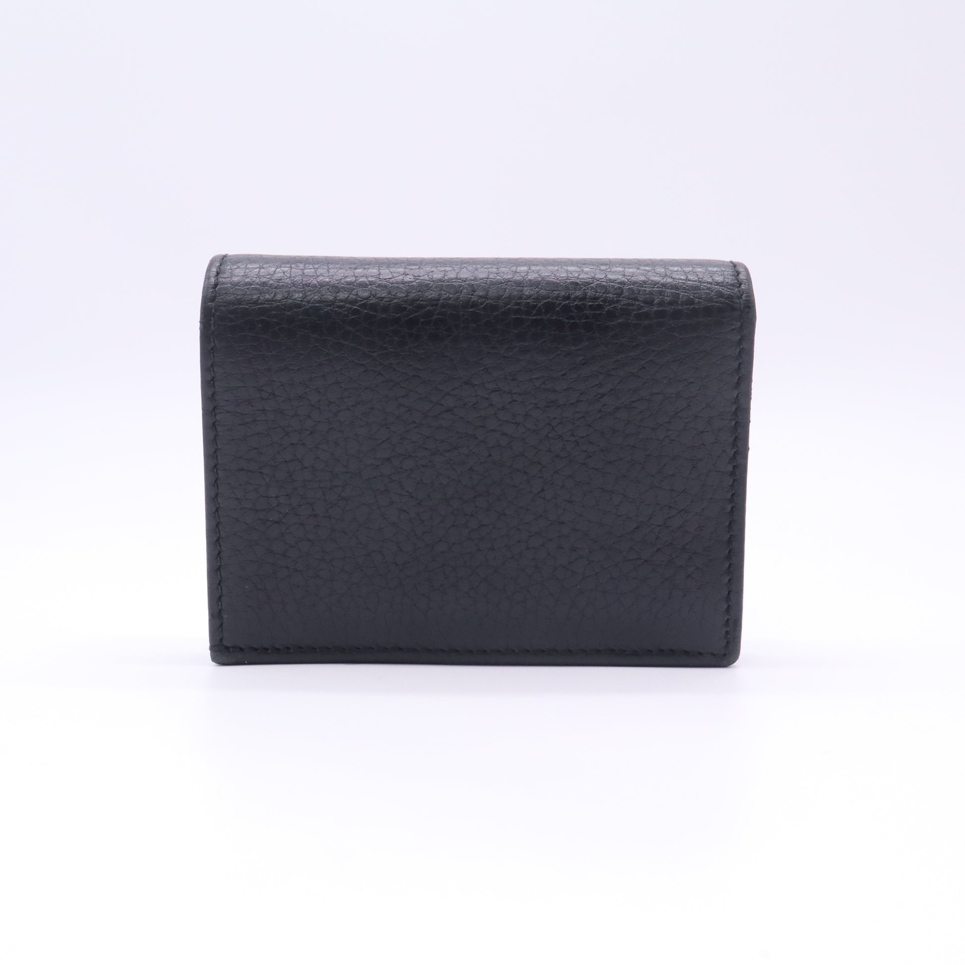 Black Leather Card Case Wallet Twins W22725
