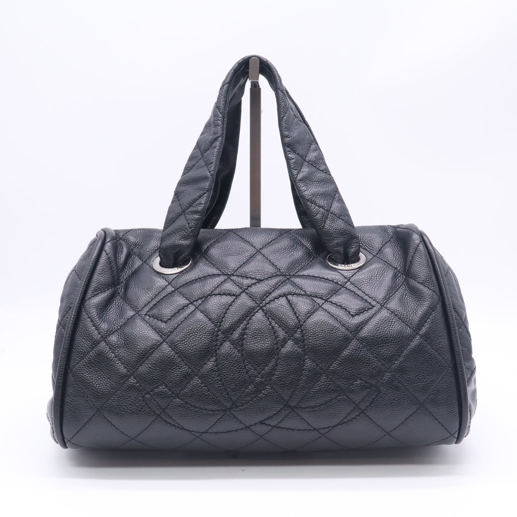 Chanel Timeless Caviar Quilted Bowler Bag twins B24100