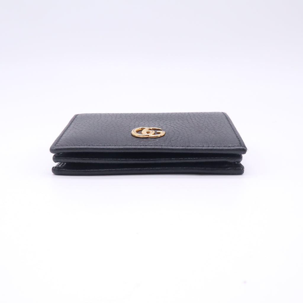 Black Leather Card Case Wallet Twins W22725