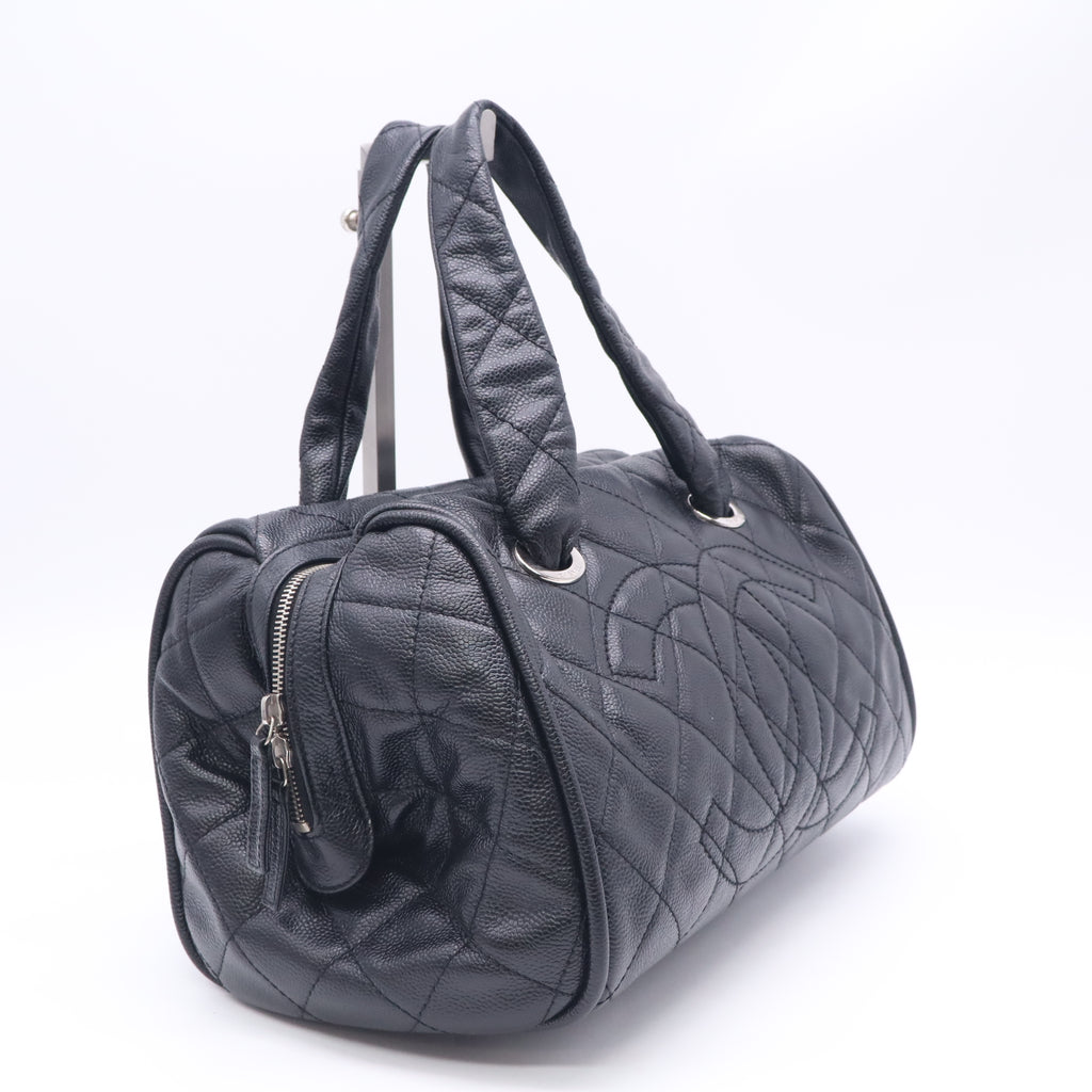 Chanel Timeless Caviar Quilted Bowler Bag twins B24100