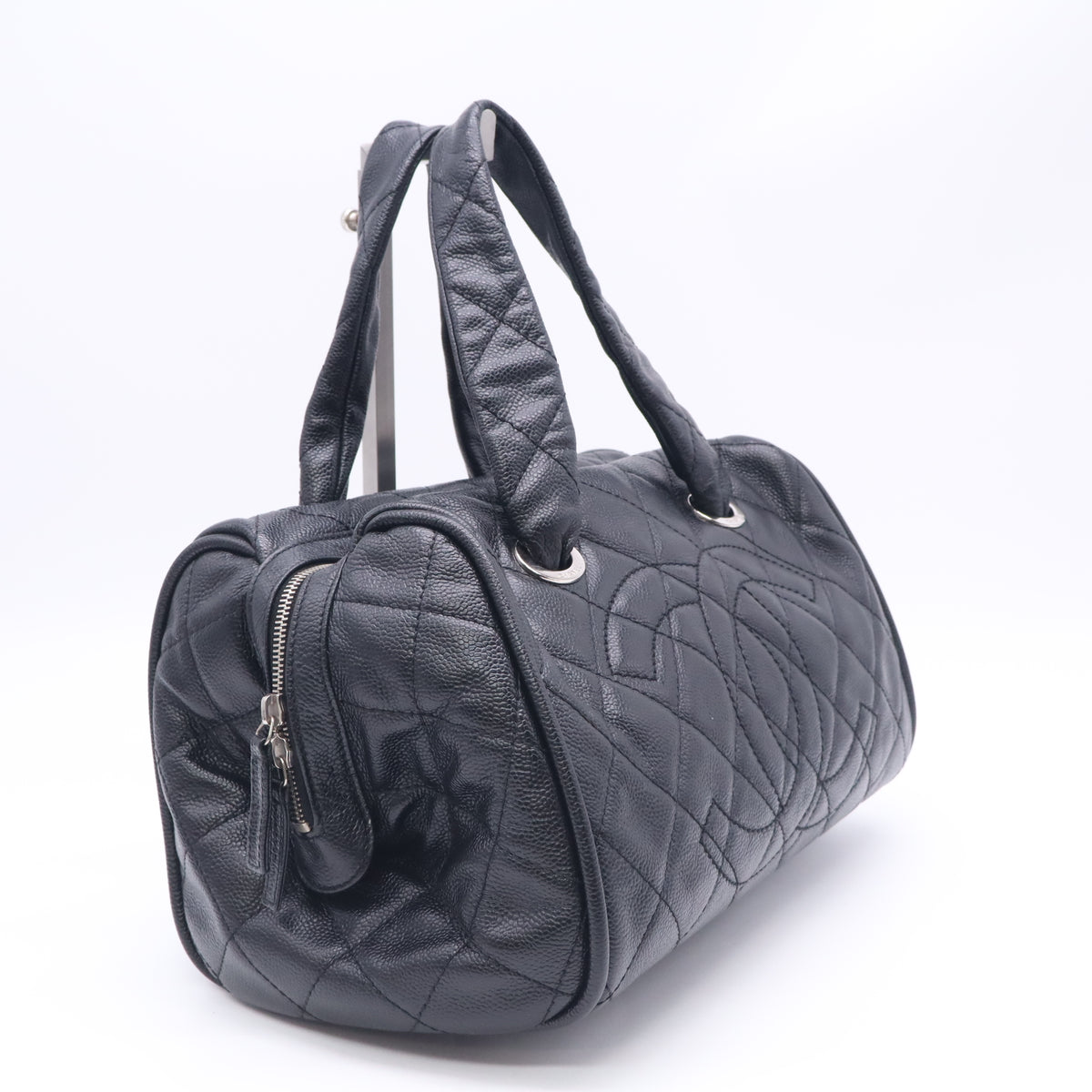 Chanel Timeless Caviar Quilted Bowler Bag twins B24100