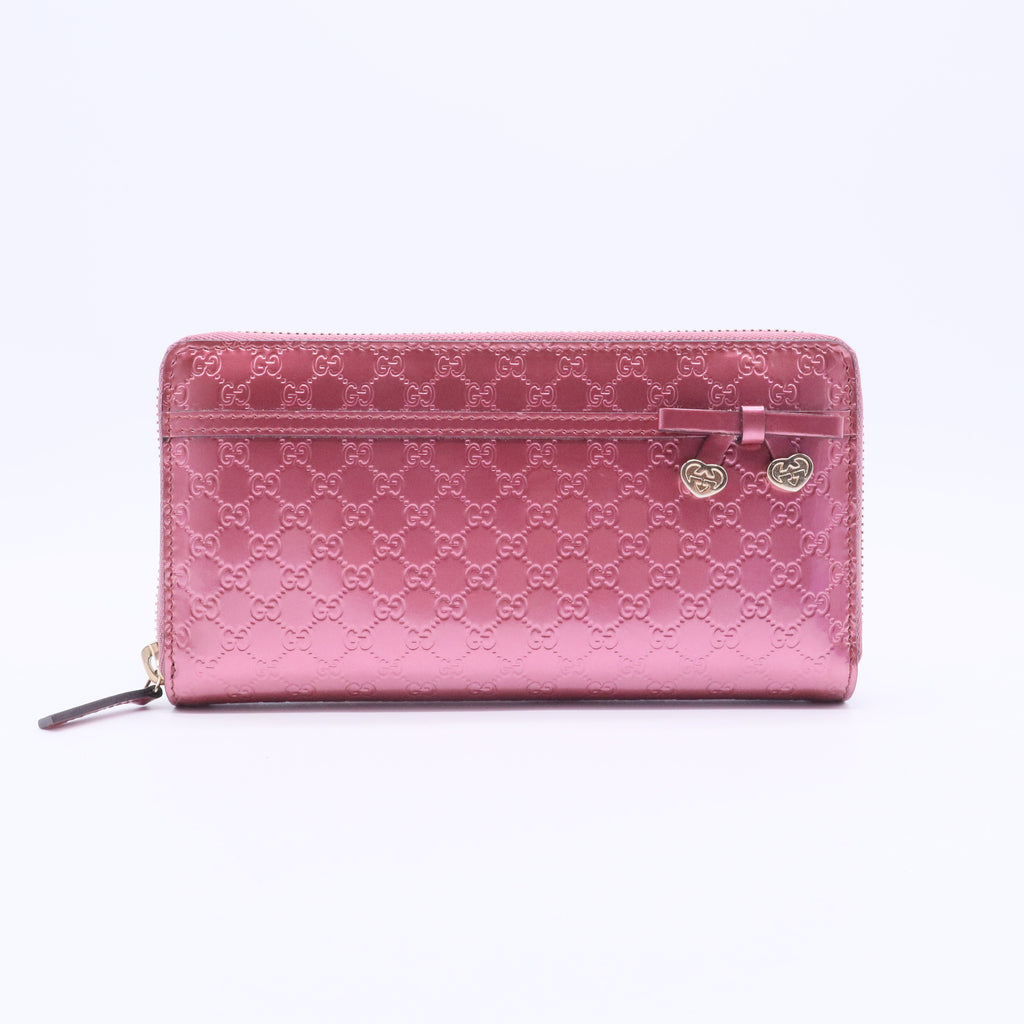 Pink Guccissima metallic wallet