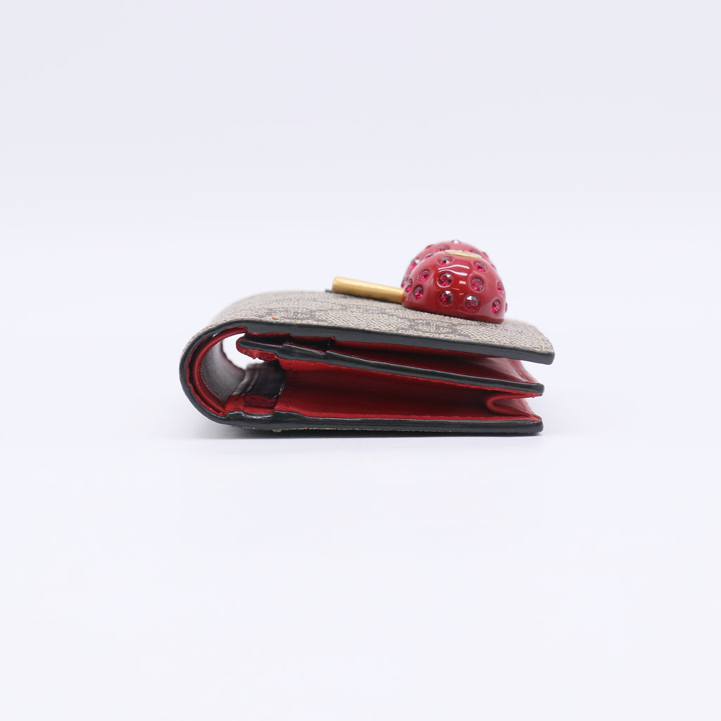 Gucci GG Supreme Cherry Card Case Wallet W22619