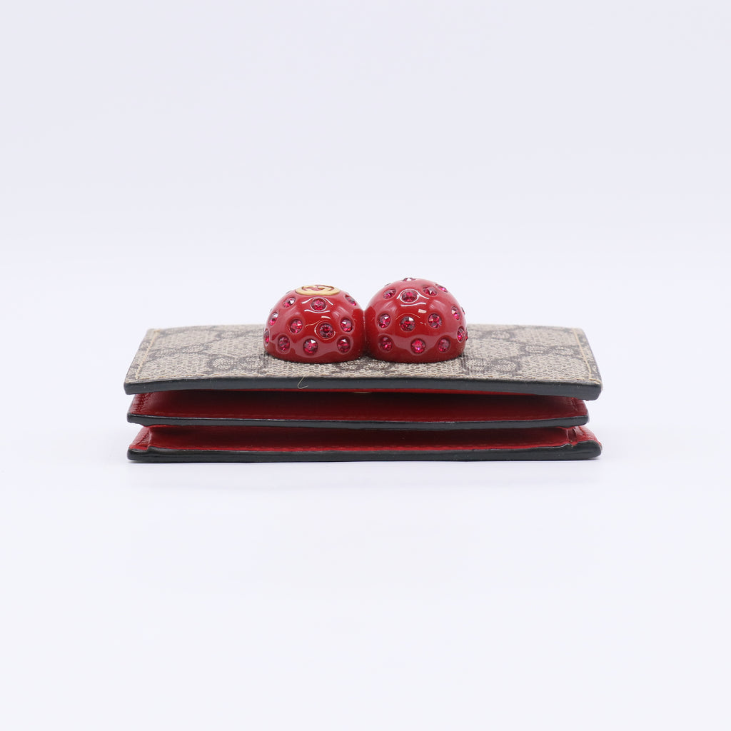 Gucci GG Supreme Cherry Card Case Wallet W22619