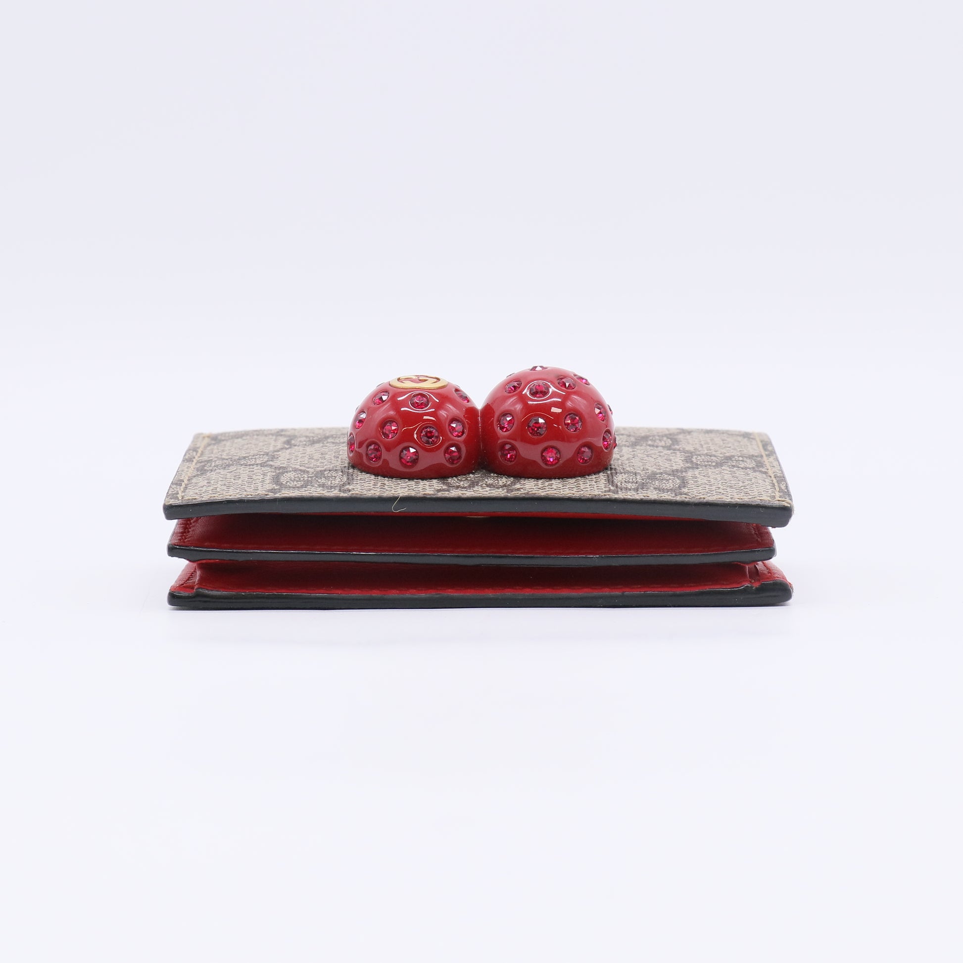 Gucci GG Supreme Cherry Card Case Wallet W22619