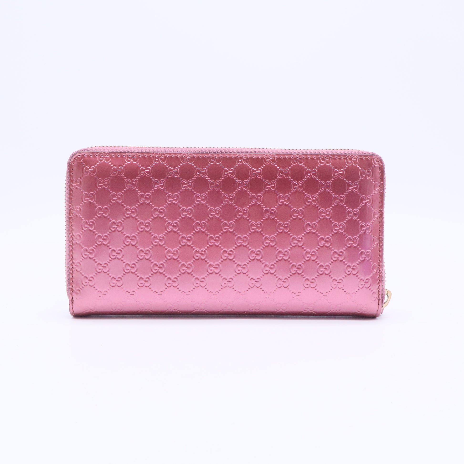 Pink Guccissima metallic wallet