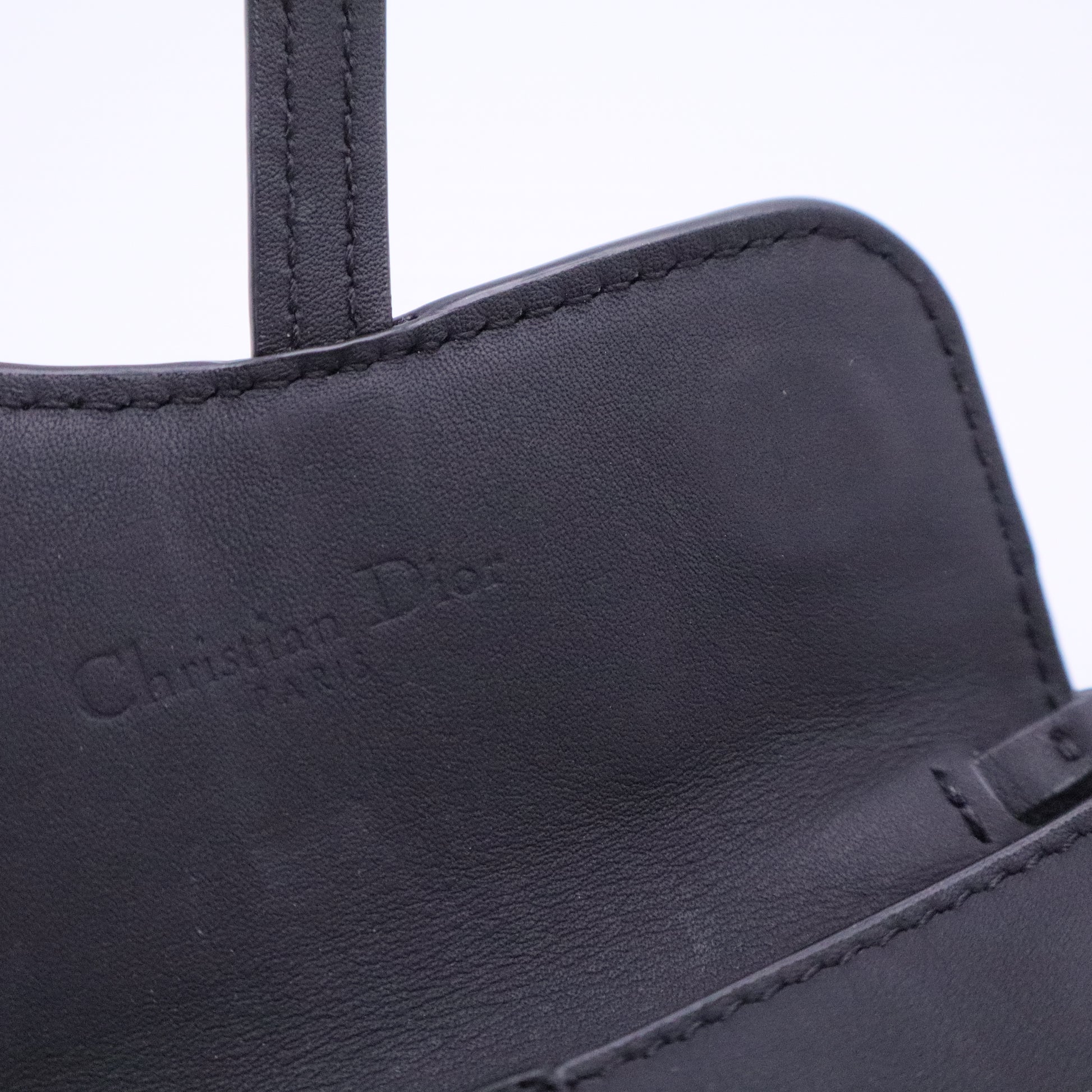 Ultra Matte Calfskin Nano Saddle Chain Pouch Black