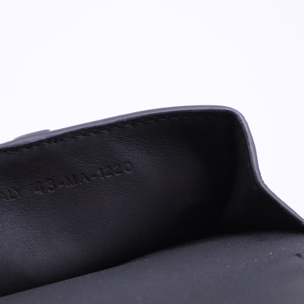 Ultra Matte Calfskin Nano Saddle Chain Pouch Black