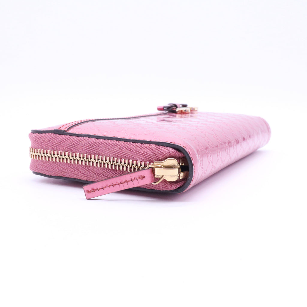 Pink Guccissima metallic wallet