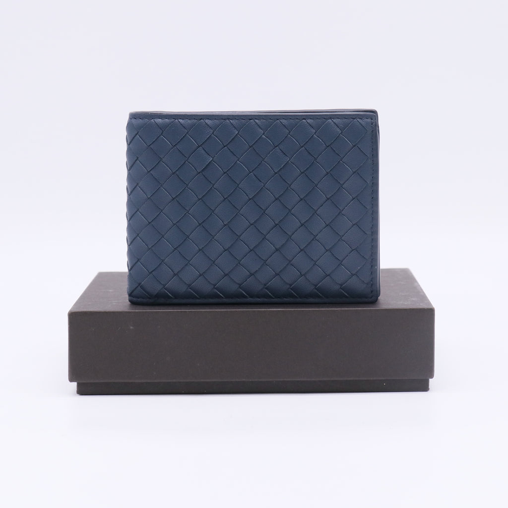 Intrecciato Weave Leather Bifold Wallet W22606