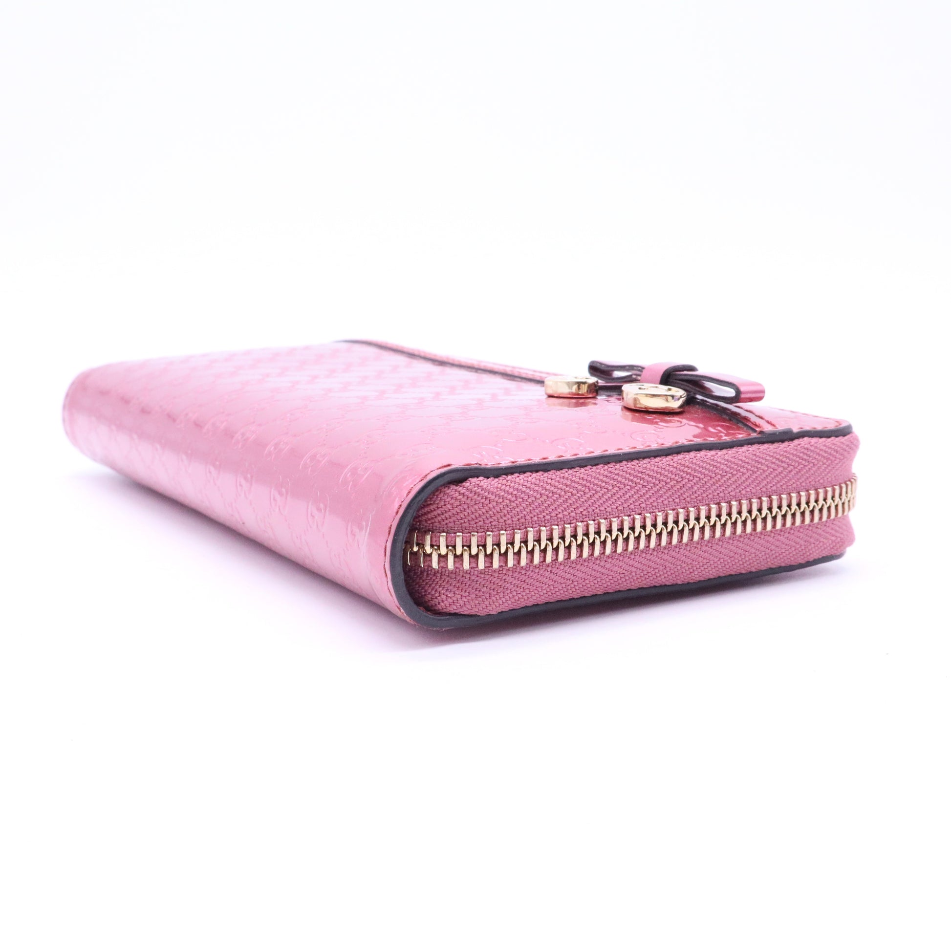 Pink Guccissima metallic wallet
