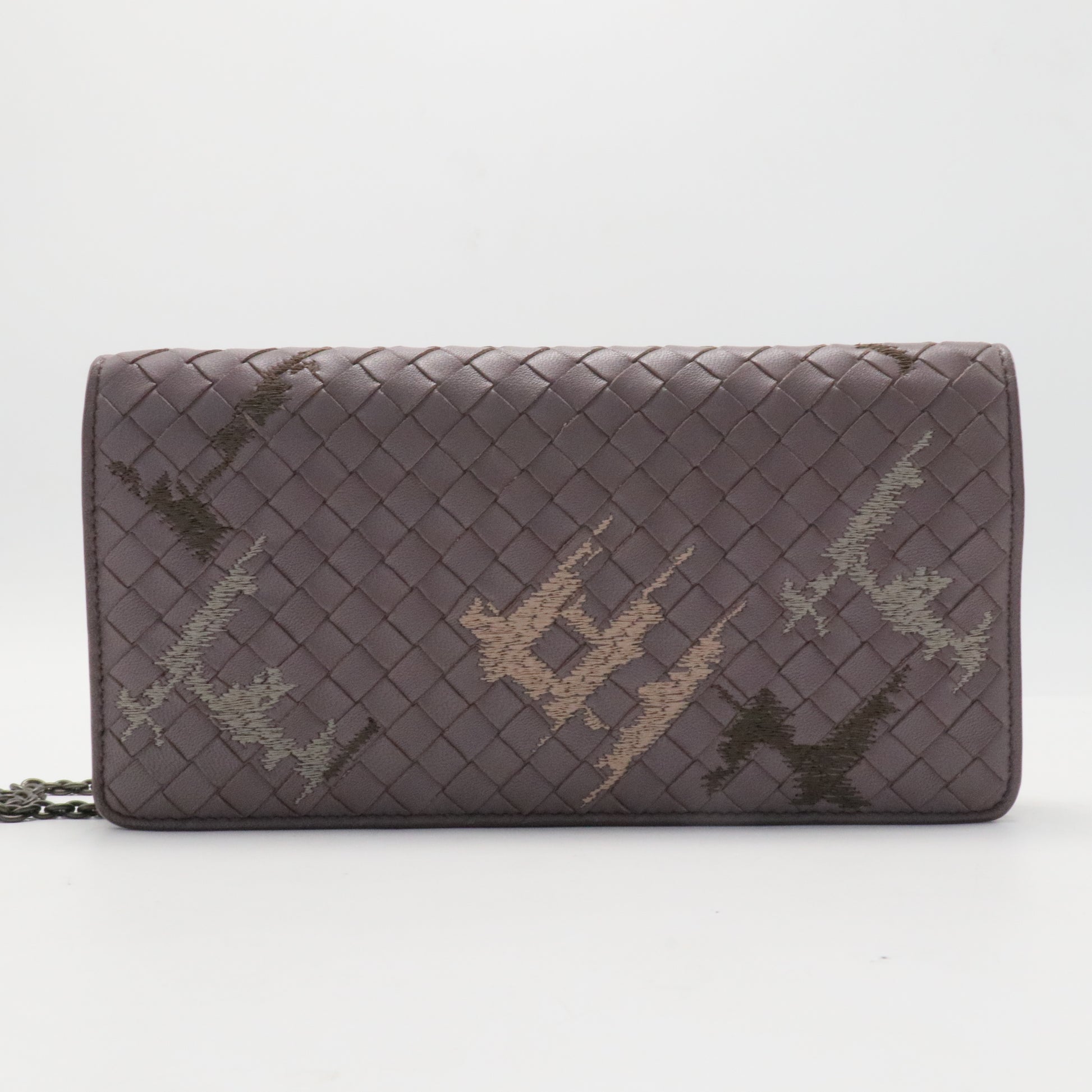 Intrecciato Embroidered Chain Wallet / Flap Bag