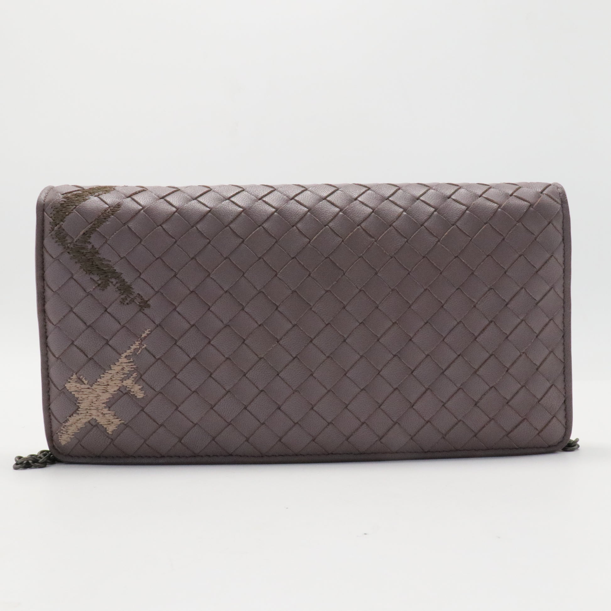 Intrecciato Embroidered Chain Wallet / Flap Bag