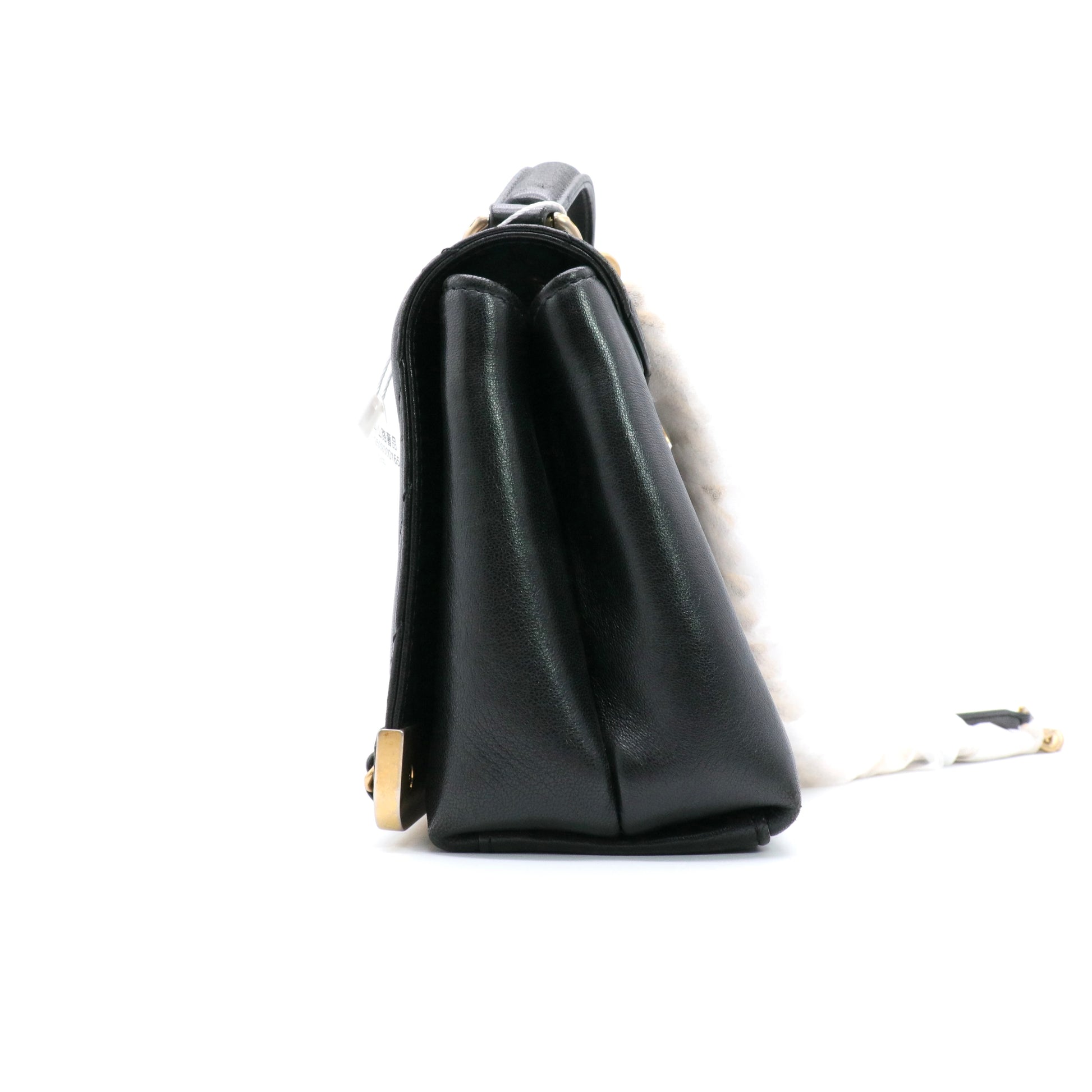 Chevron Stitched Chain Top Handle Flap Bag Twins