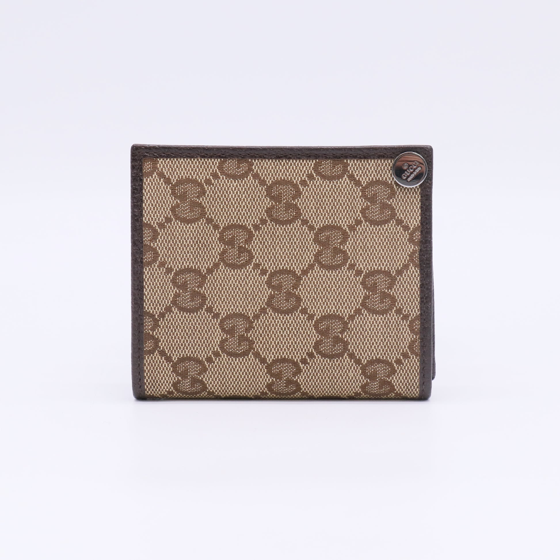 GG Canvas Beige Dark Brown Bifold Wallet W22650