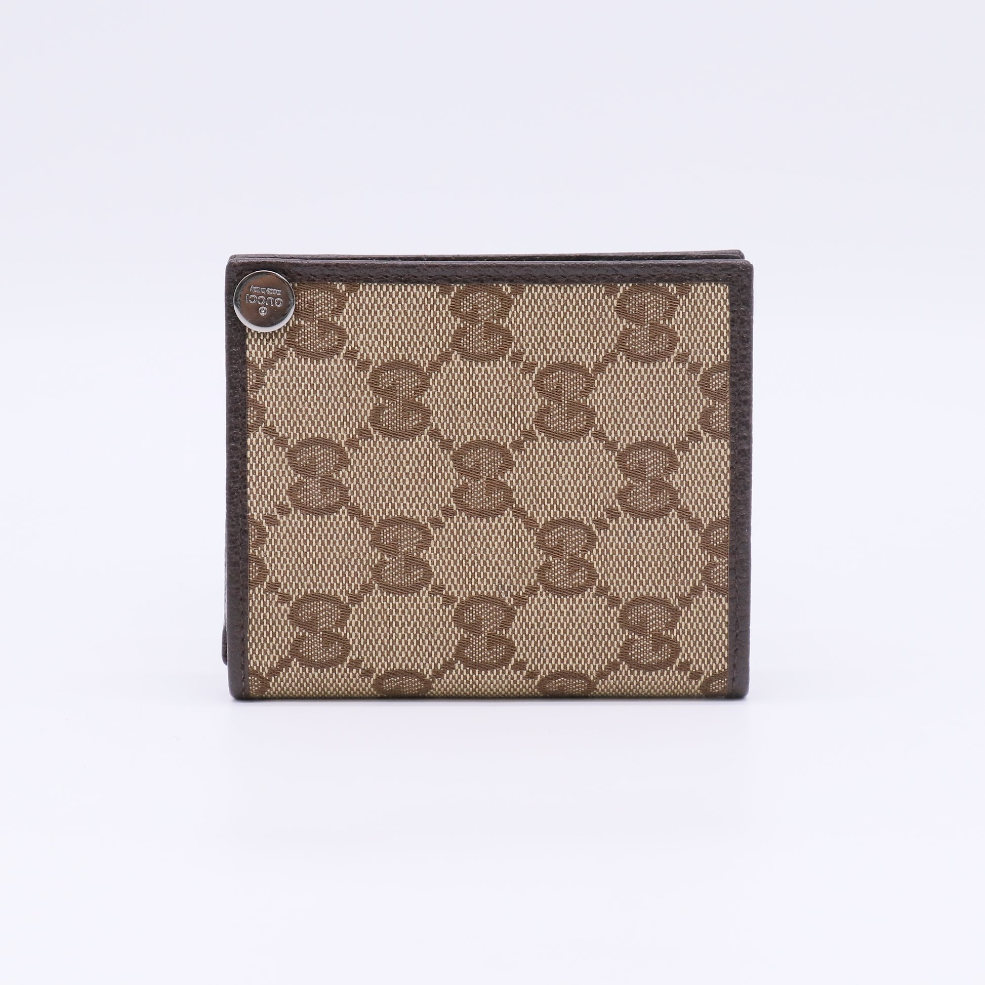 GG Canvas Beige Dark Brown Bifold Wallet W22650