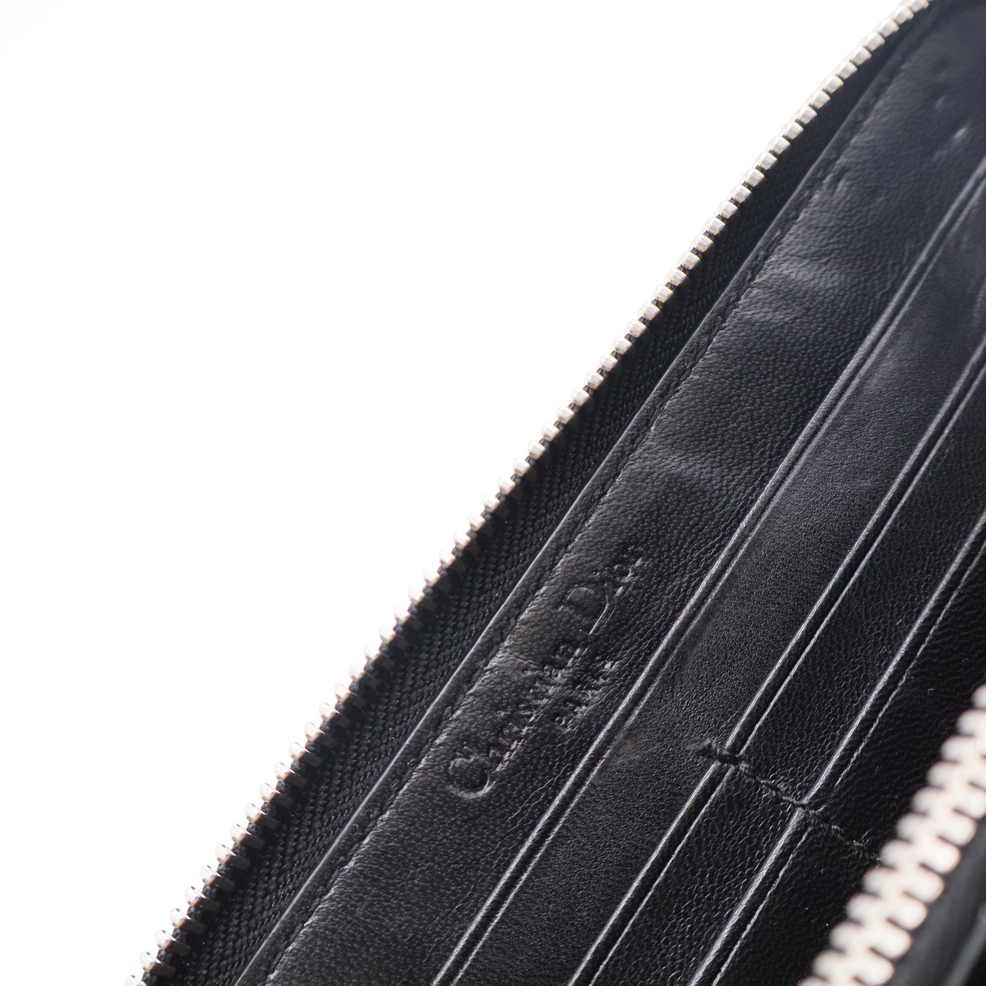 Black Cannage Leather Lady Dior Flap Wallet