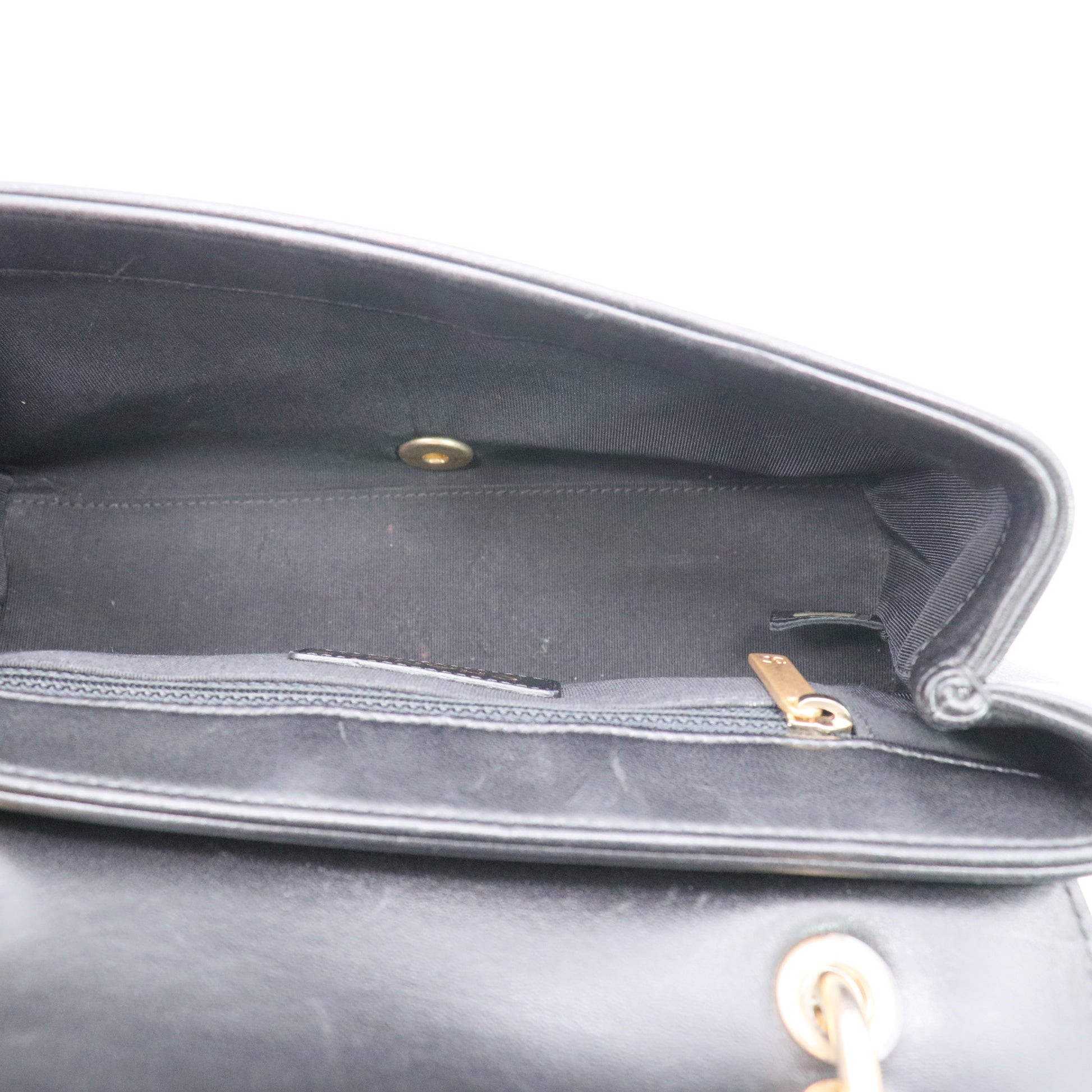 Chevron Stitched Chain Top Handle Flap Bag Twins