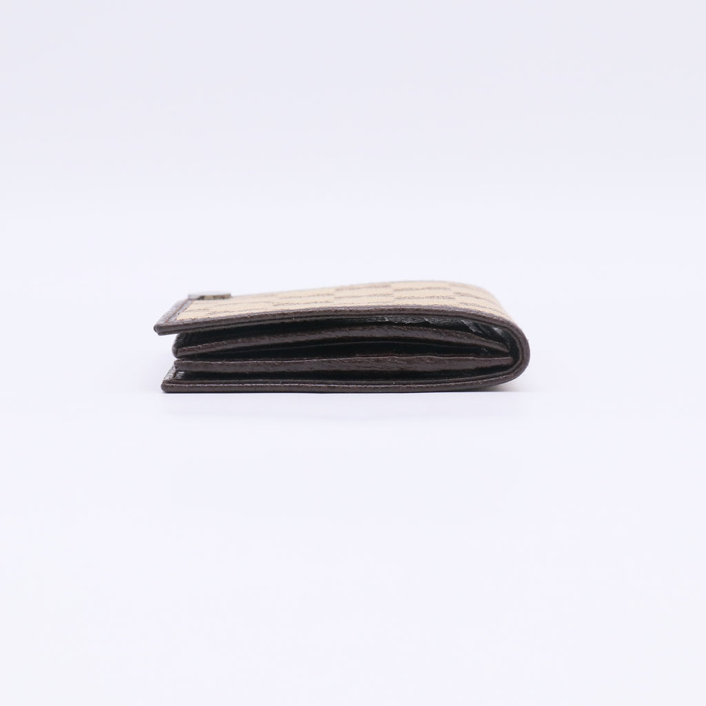 GG Canvas Beige Dark Brown Bifold Wallet W22650