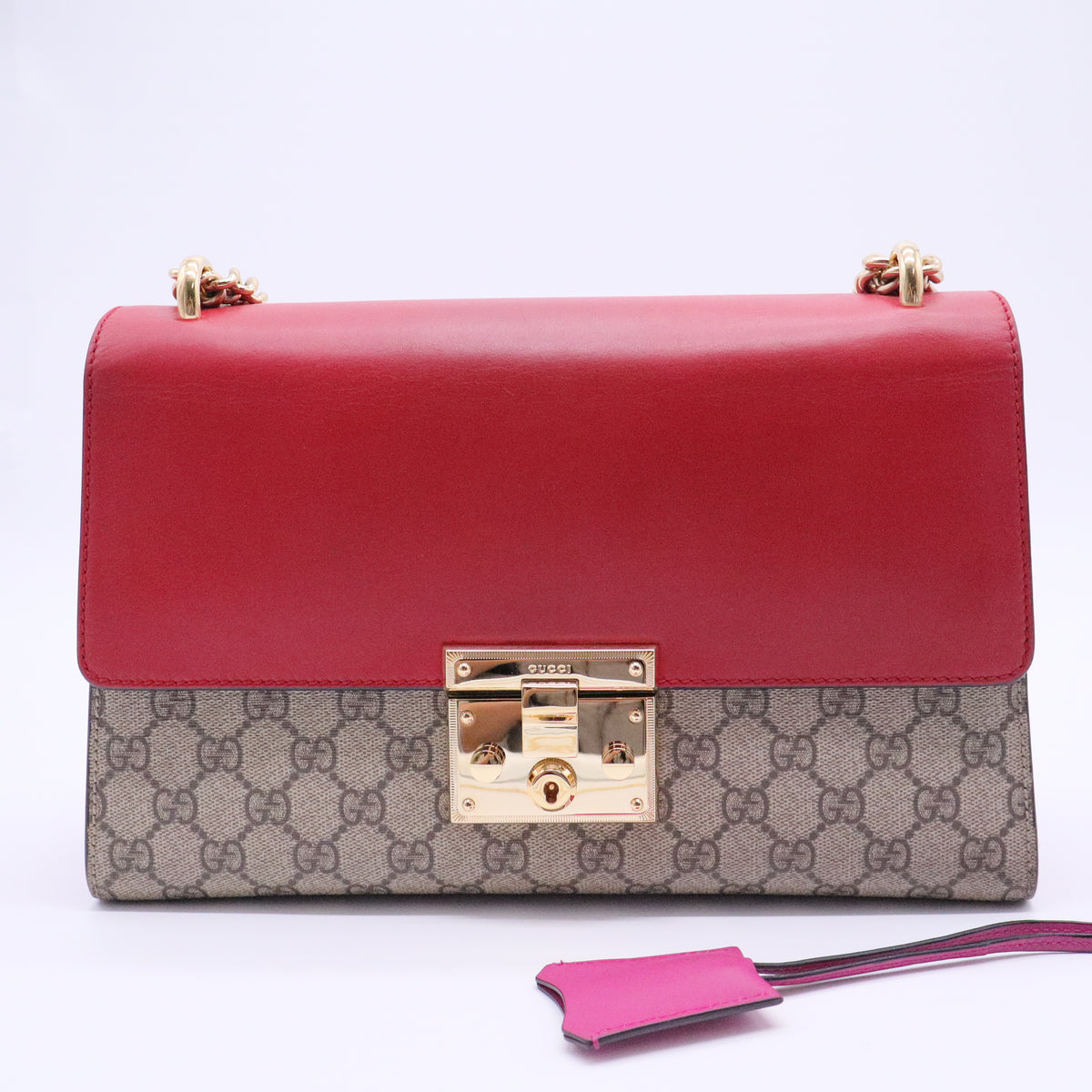 Padlock Shoulder Bag GG Coated Canvas and Leather Medium