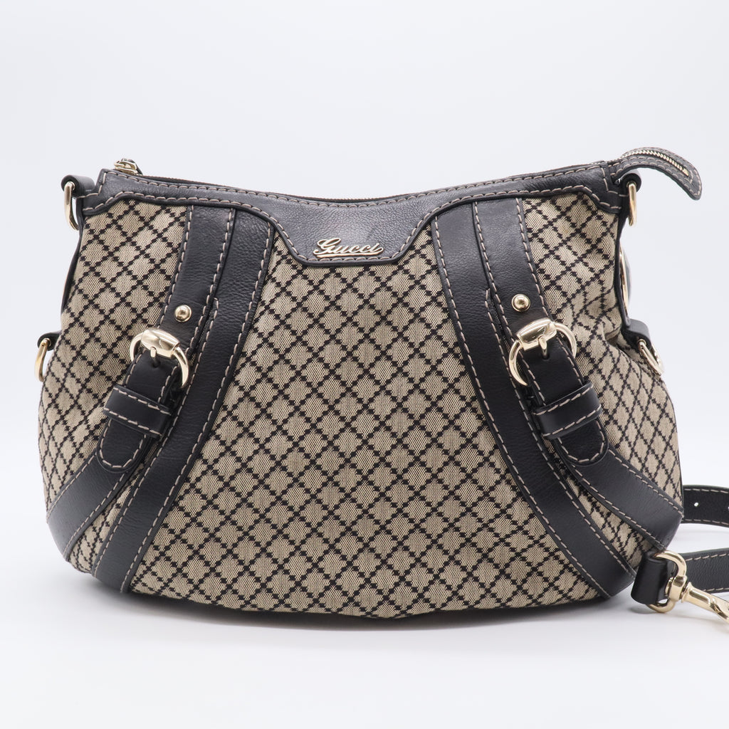 Medium Diamante Crest Boule Shoulder Bag