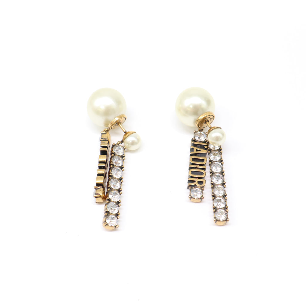 Christian Dior Tribales Rhinestone Bar Drop Earrings W21935