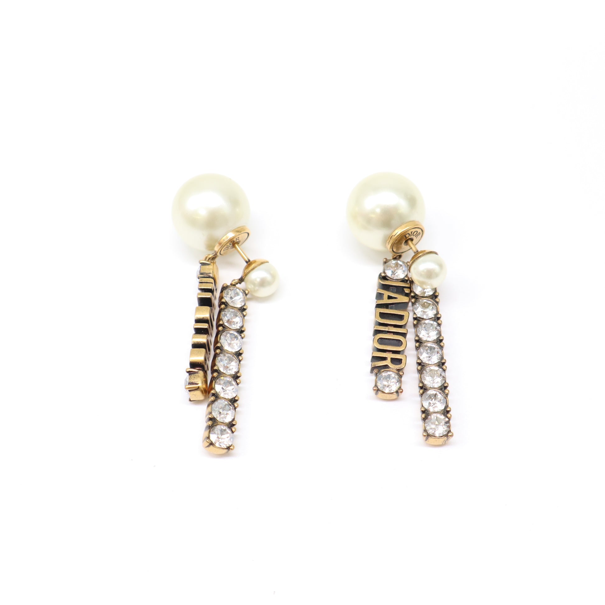 Christian Dior Tribales Rhinestone Bar Drop Earrings W21935