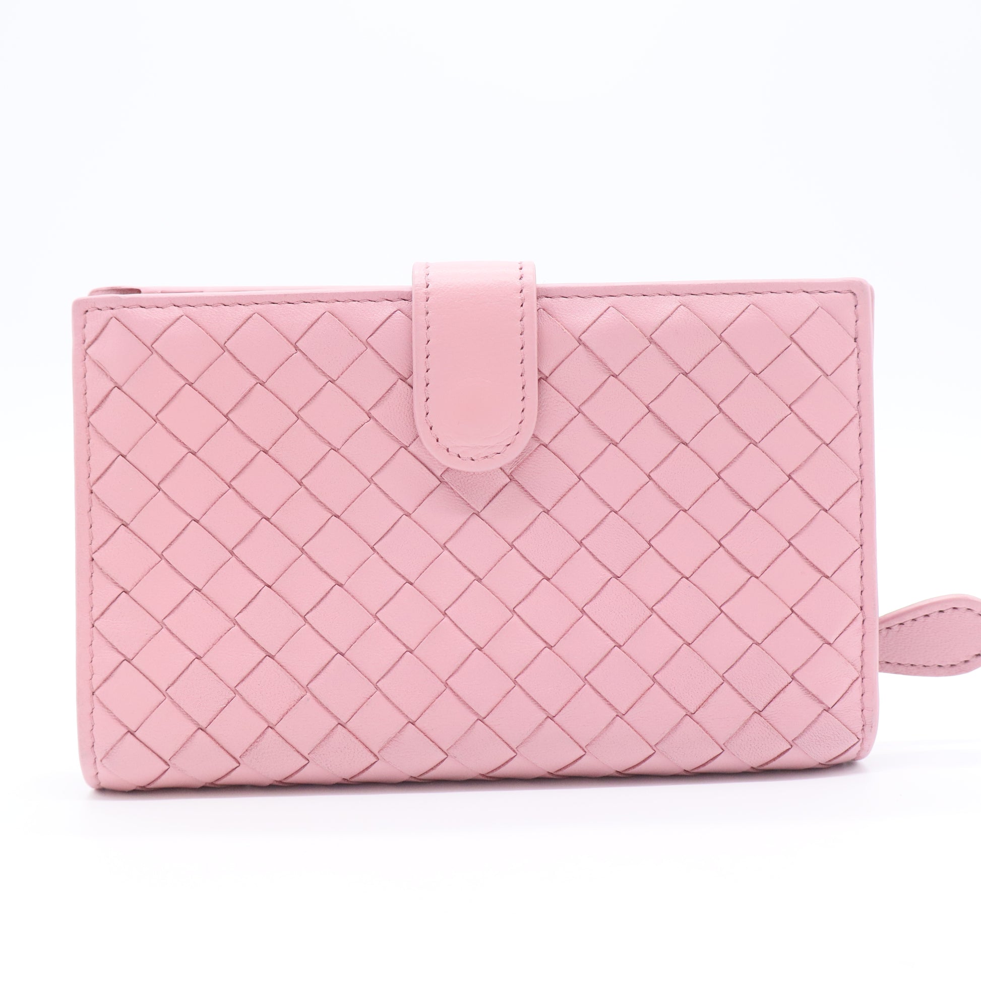 Bottega Veneta Intrecciato Bi-fold Wallet in Pink