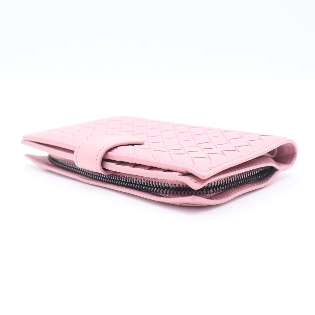 Bottega Veneta Intrecciato Bi-fold Wallet in Pink