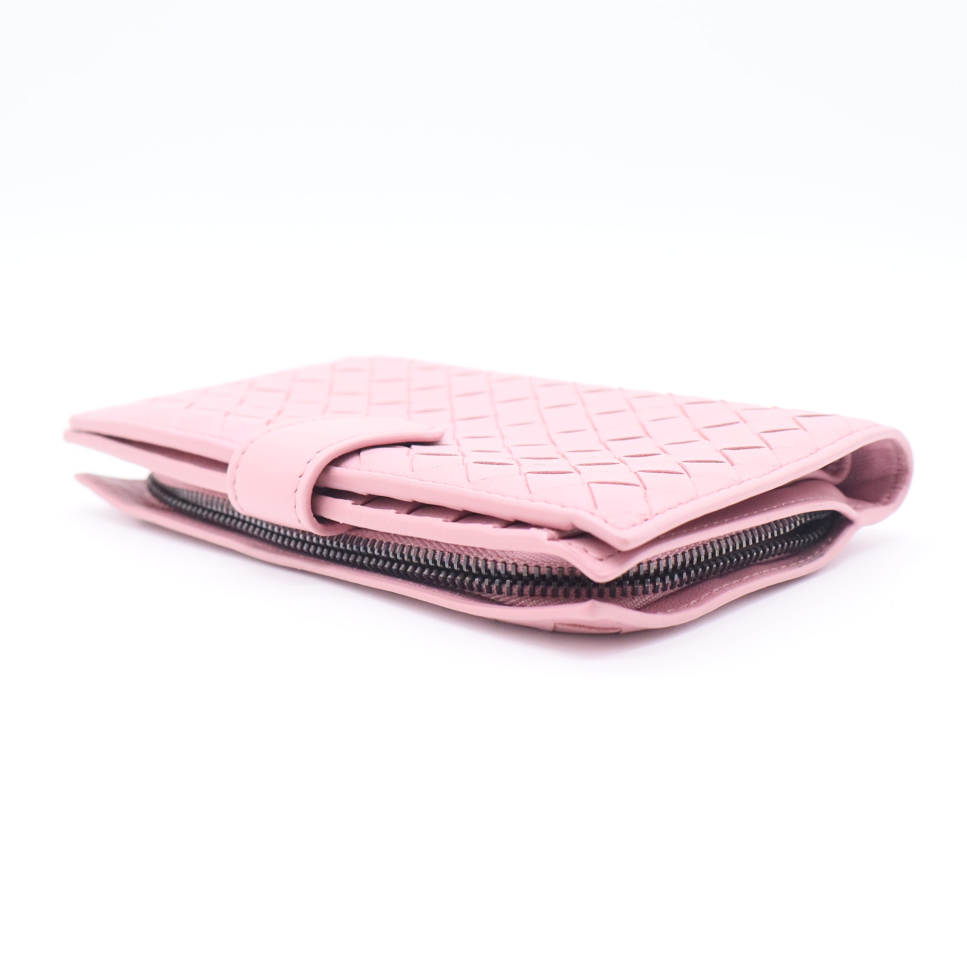 Bottega Veneta Intrecciato Bi-fold Wallet in Pink
