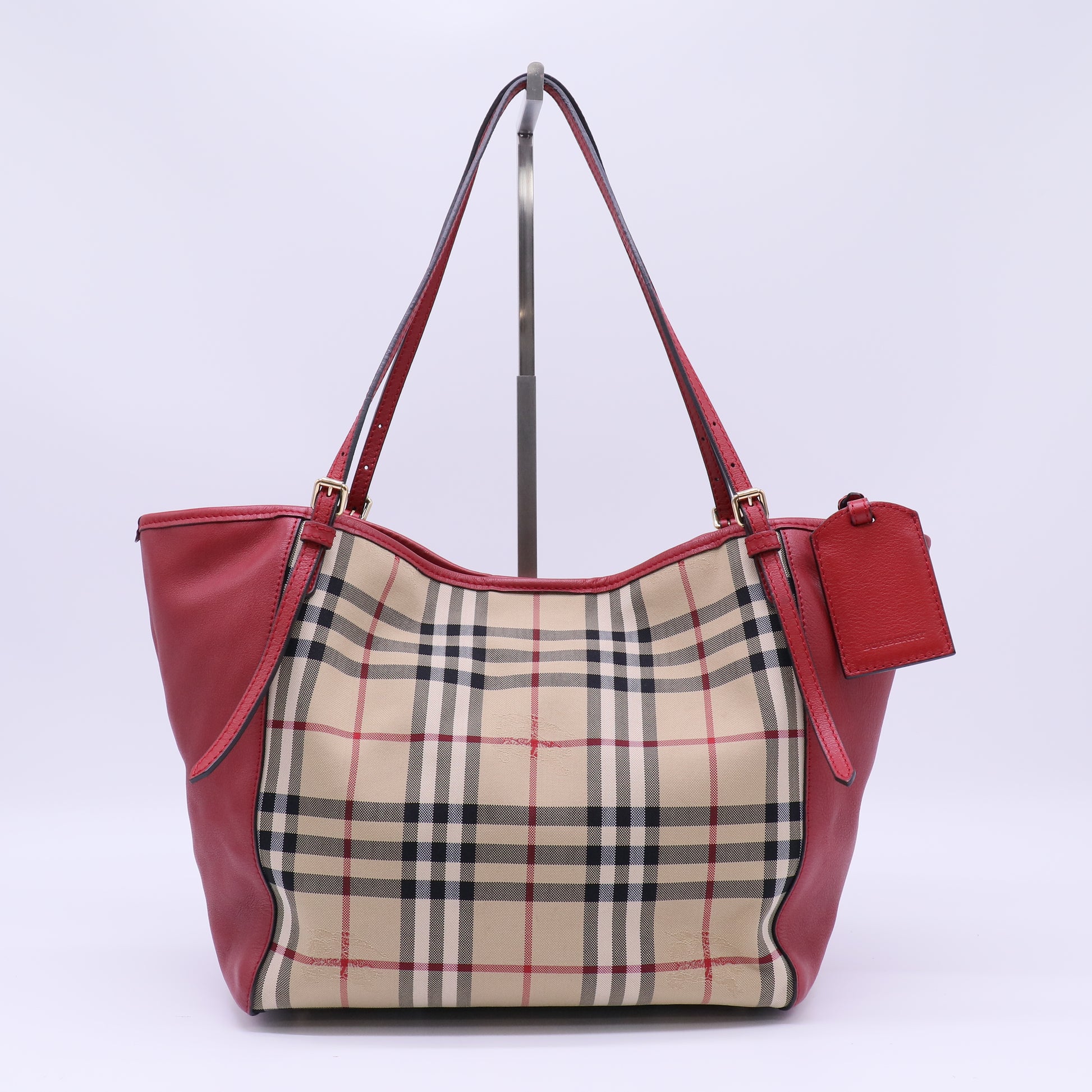 Burberry Small Haymarket Check Coated Canvas and Leather Canterbury Tote B22480