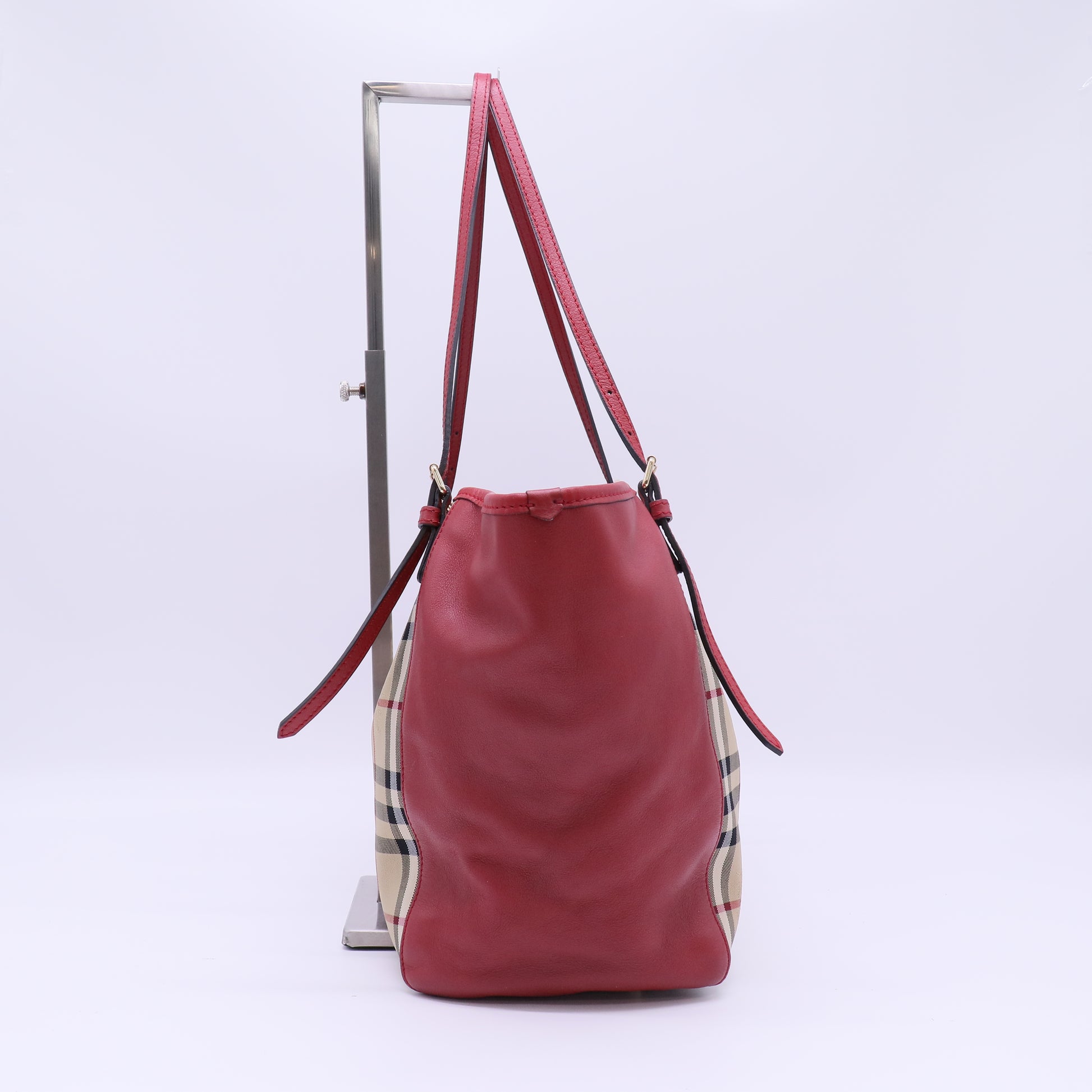 Burberry Small Haymarket Check Coated Canvas and Leather Canterbury Tote B22480