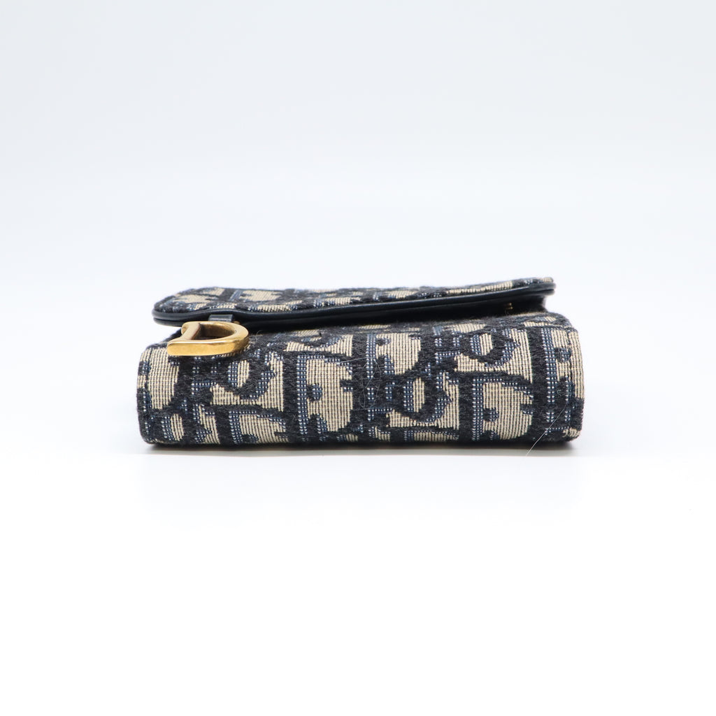 Saddle Flap Wallet Oblique Canvas Mini W22035