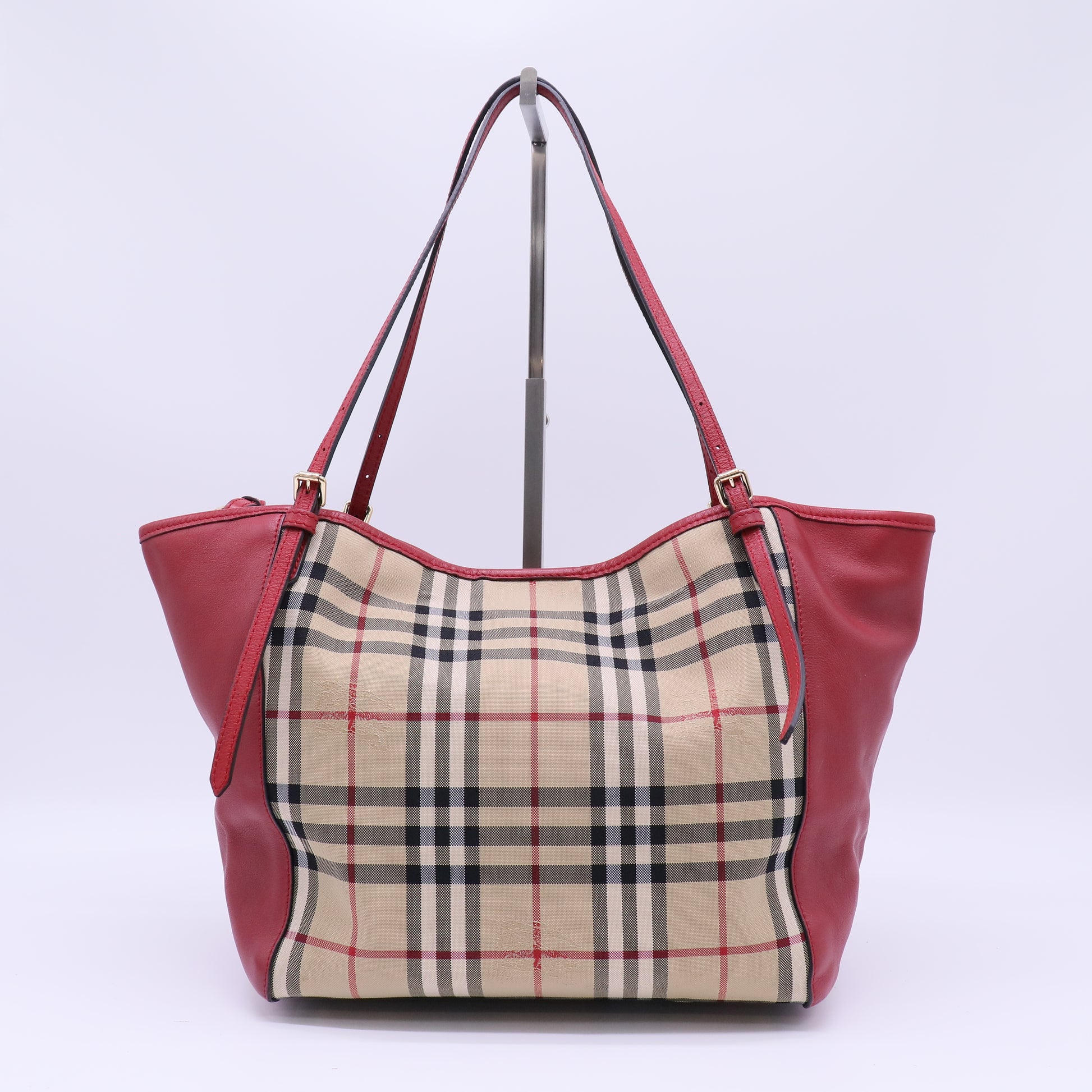 Burberry Small Haymarket Check Coated Canvas and Leather Canterbury Tote B22480