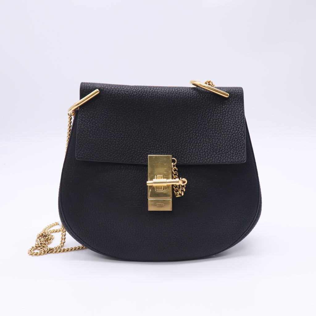 Grained Lambskin Drew Shoulder Bag Black B23952