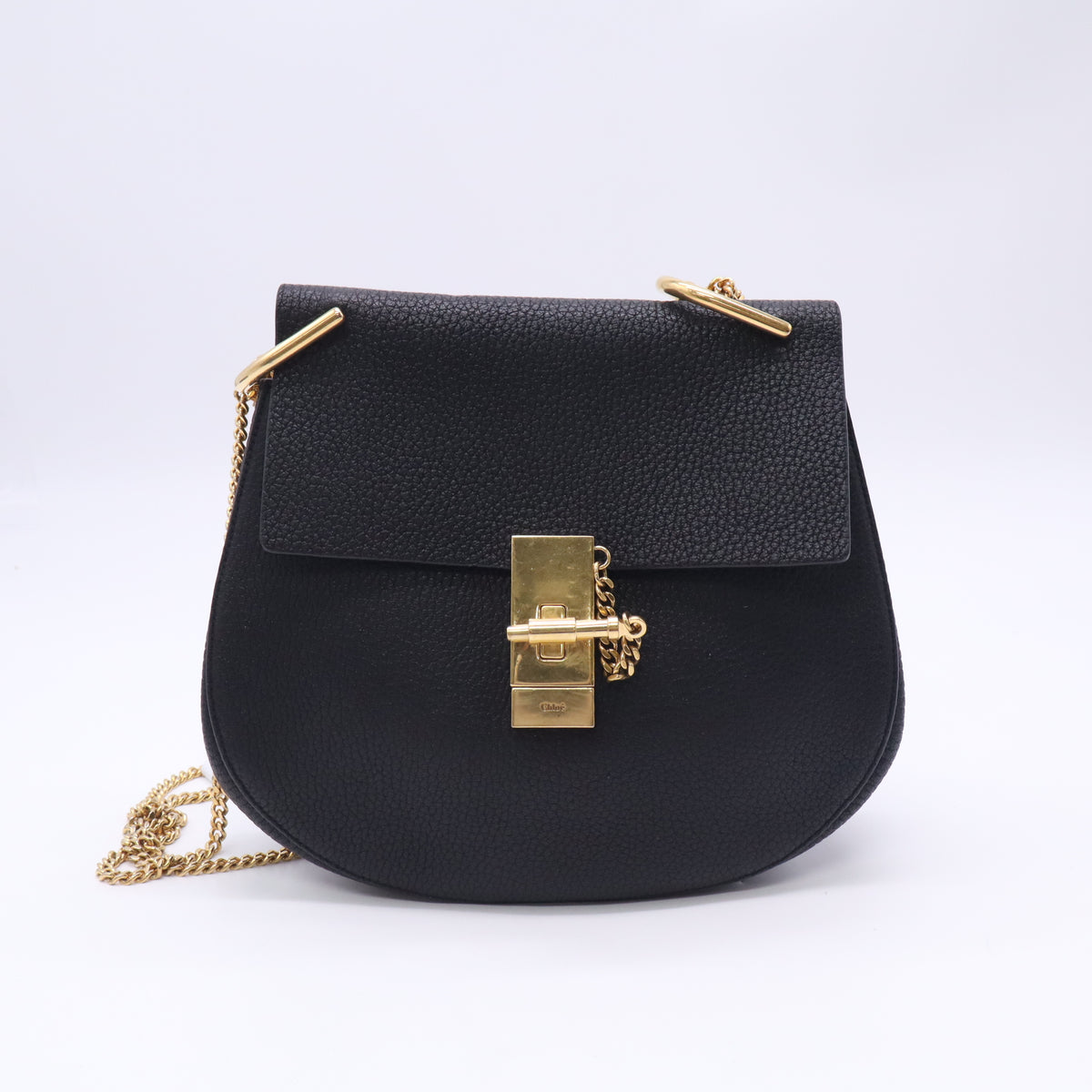 Grained Lambskin Drew Shoulder Bag Black B23952