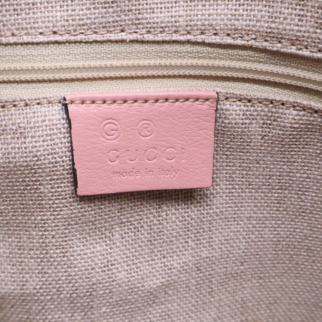 Pink Microguccissima Leather Top Handle Tote Bag